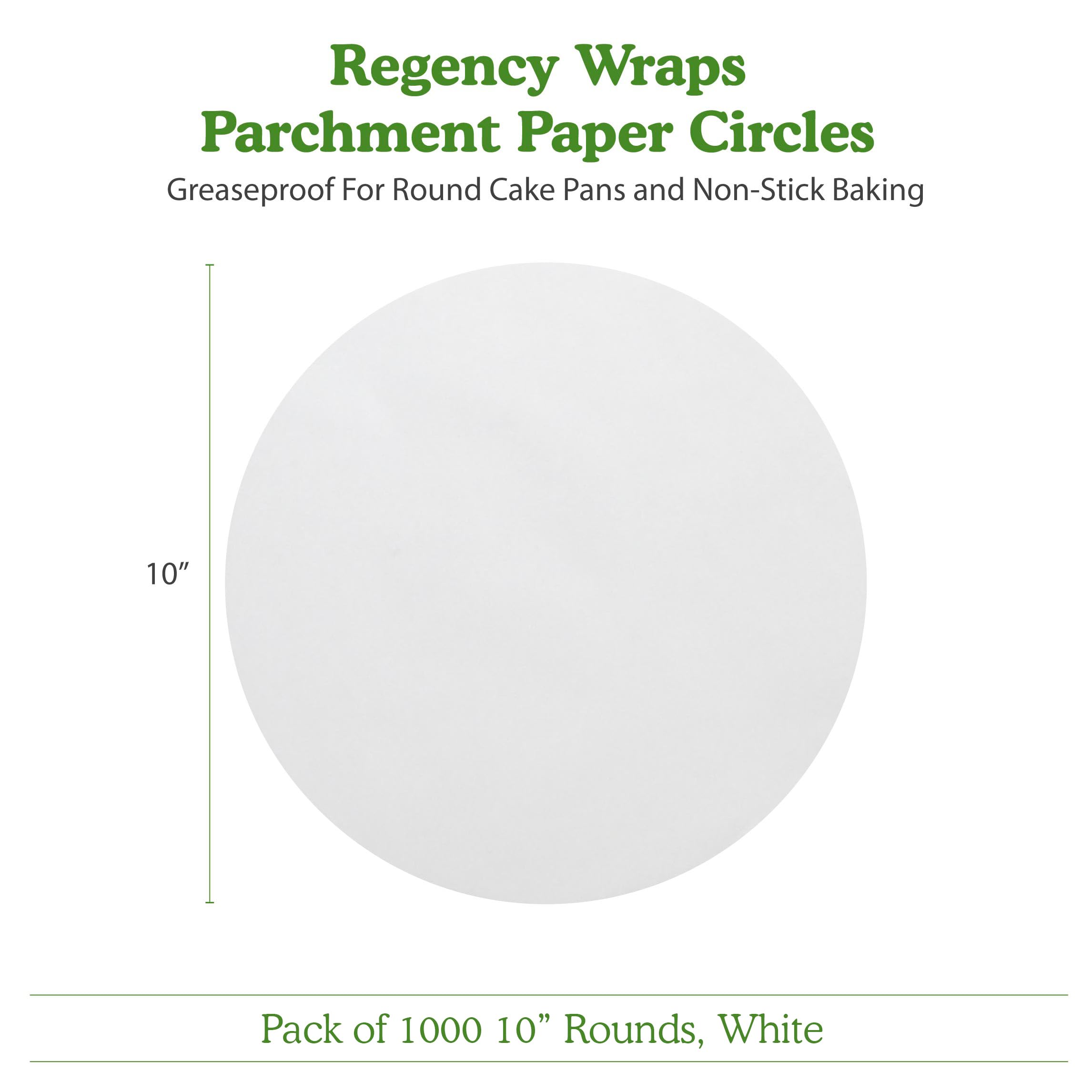 Regency Wraps RW128 Zestaw 1000 arkuszy papieru do opatrunków Round Cake White 10 cali
