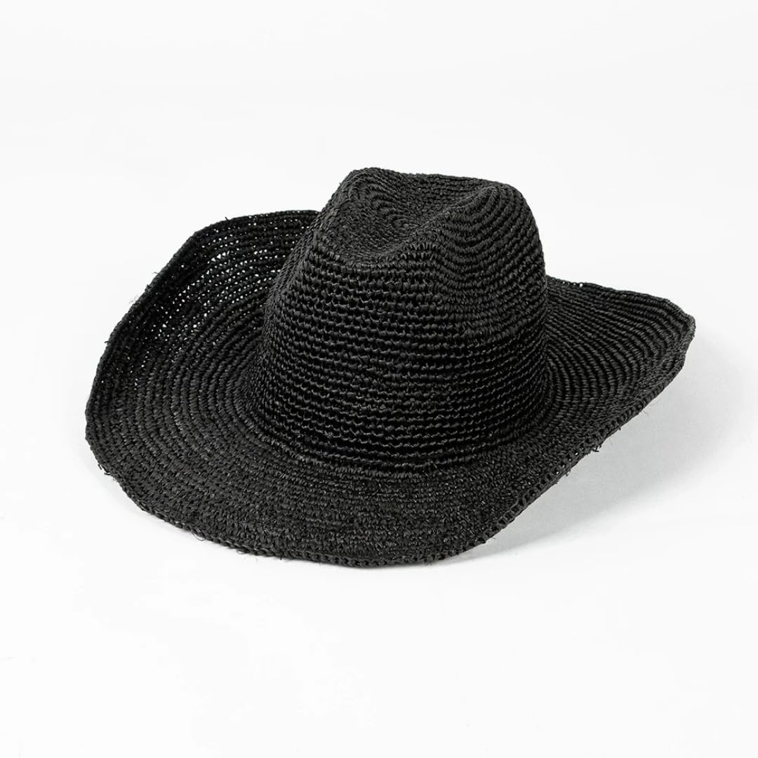 Sonnenhut Strohhut Hut Raffia Sonnenhut Einfache Cowboyhüte Mit Gelocktem Rand Sonnenschutz Strohhüte