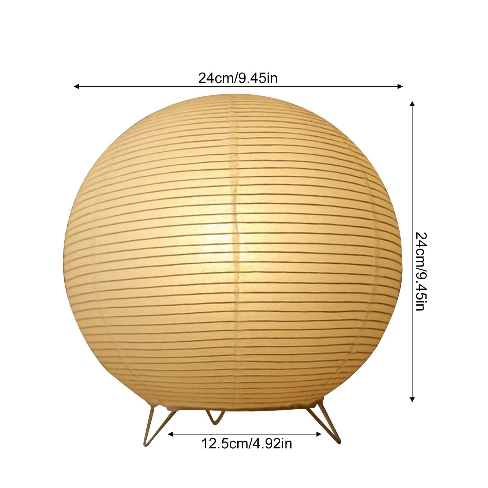 Lampada da tavolo in carta di riso, lampada da tavolo bianca, lampada da comodino, lampada da tavolo, paralume con attacco E14, interruttore e lampadina, lampada a sospensione rotonda, 1,8 m, cavo H