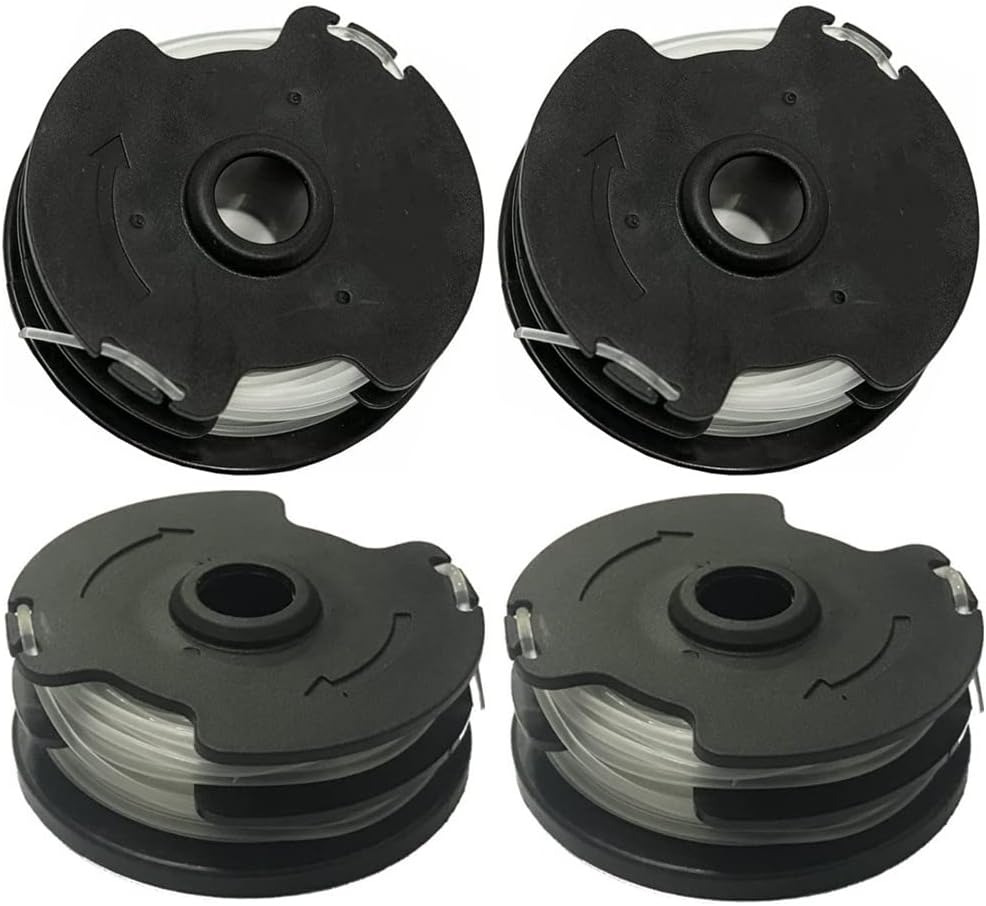 Two replacement trimmer spools with line extended