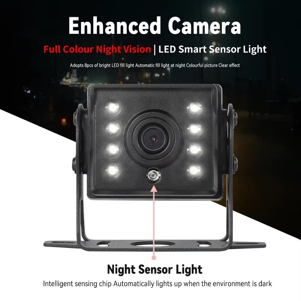 Cámara Trasera Camara Cámara de visión Trasera para Coche, para estacionamiento de Camiones, 12-24 V, visión Nocturna, Impermeable, para Monitor(AV)