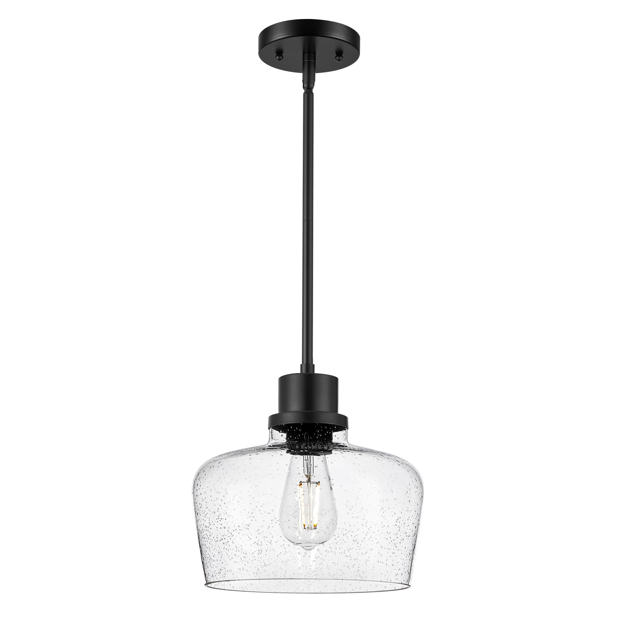Emak 10 Inch Large Pendant Light, Black Pendant Lights Kitchen