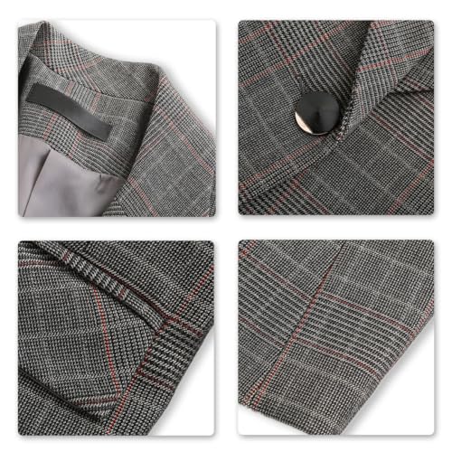 Chic Vintage Plaid Blazer & Pants Set for Effortless Style - Image 6