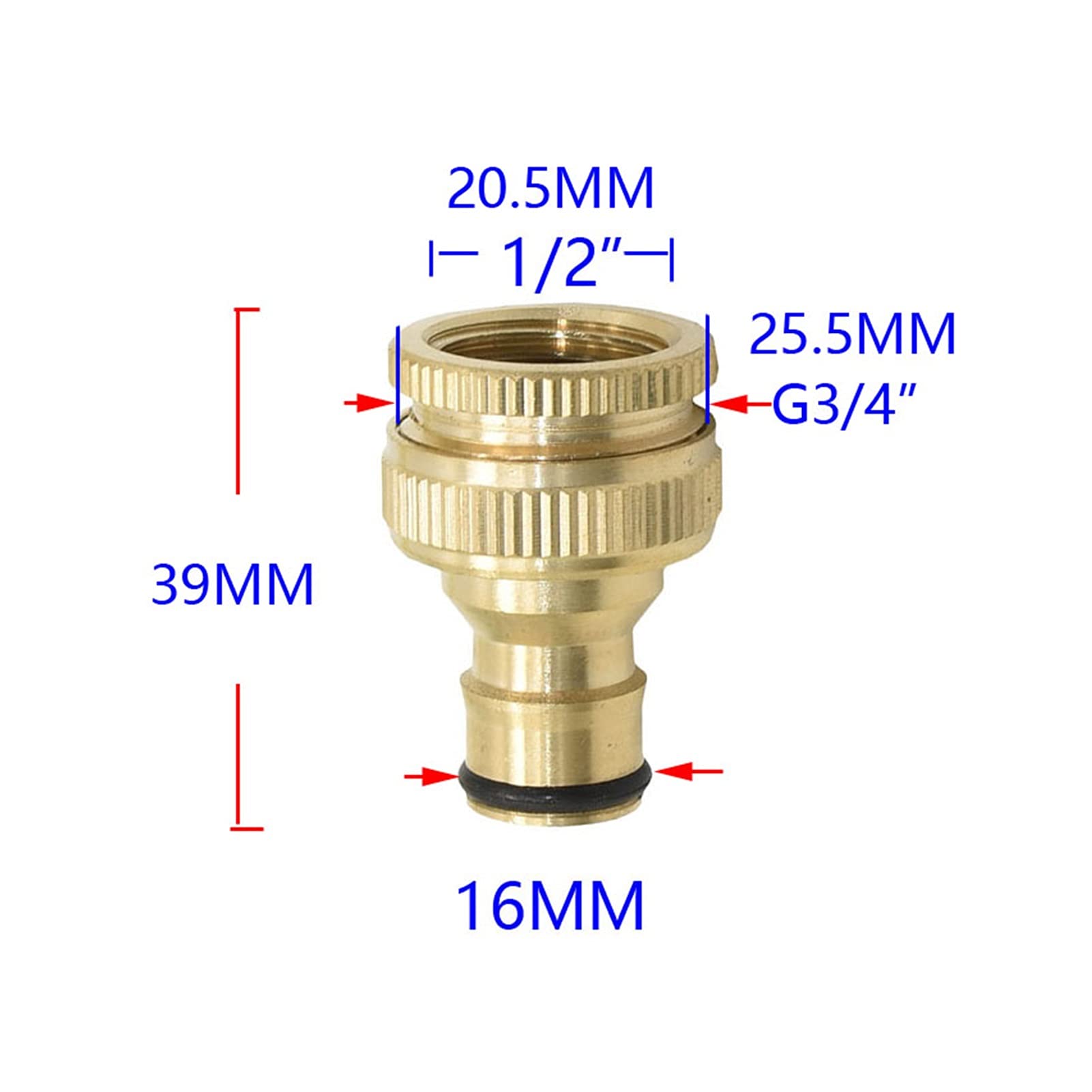 Adaptador de Conector de Utilidad Adaptador de Conector de Manguera 20 Piezas 1/2" 3/4" 1" Conector Rápido Roscado Conector de Grifo de Pezón de Latón M22/M24 Adaptador de Grifo de Jardín Accesorio de