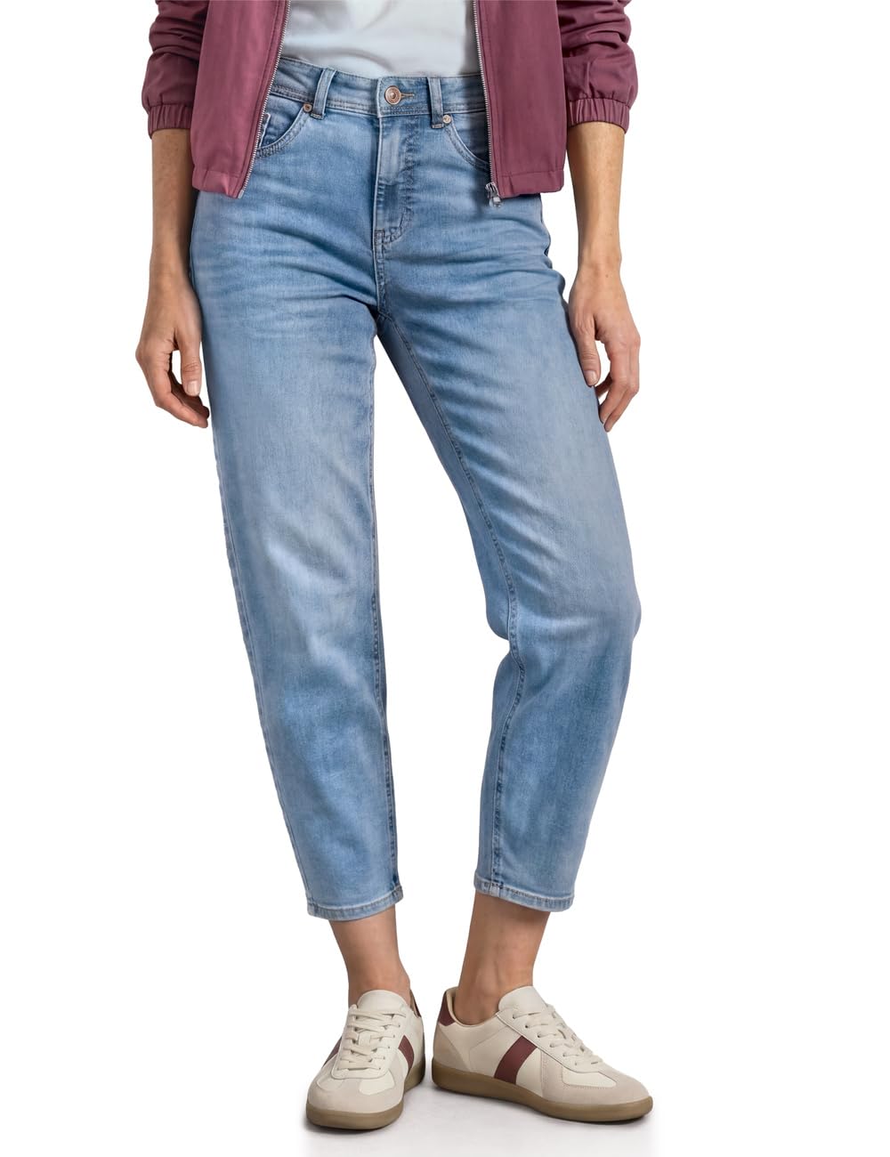 Street One Damen High Waist Barrel Leg Jeans im Loose Fit 3818414