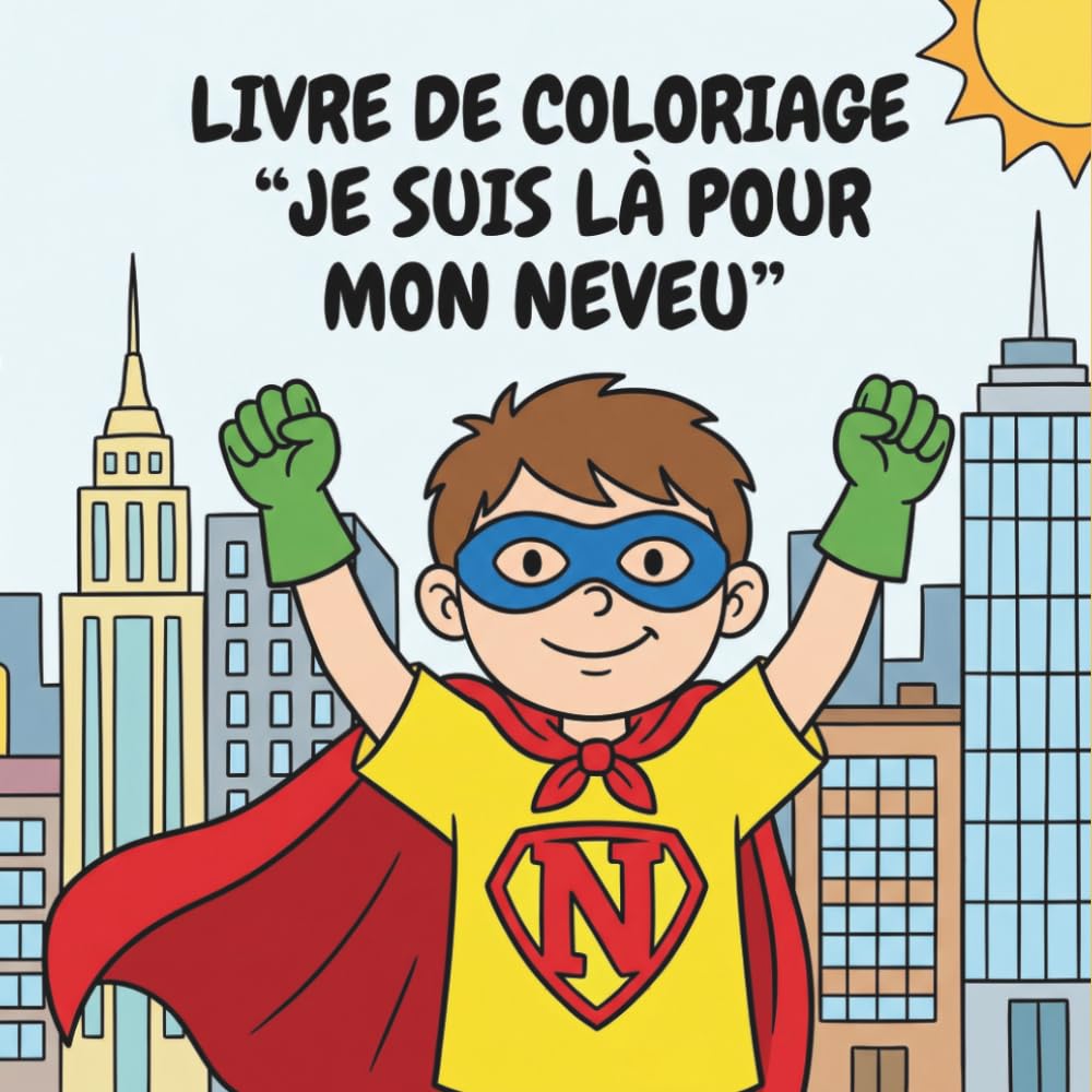 Livre de Coloriage "Je suis là pour mon neveu": Dessins Simples & Détaillés - Motifs Cosy pour Détente Familiale - Parfait pour Oncles & Tantes