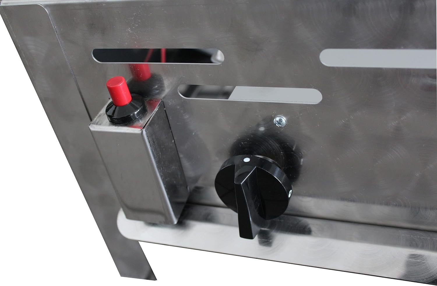 4-flammiger Profi Gasgrill aus Edelstahl, stufenlos regelbar, Gasbräter, Gastrogrill, Gastrobräter mit Gasschlauch und Druckminderer (18,0 kW | Edelstahl Grillrost)