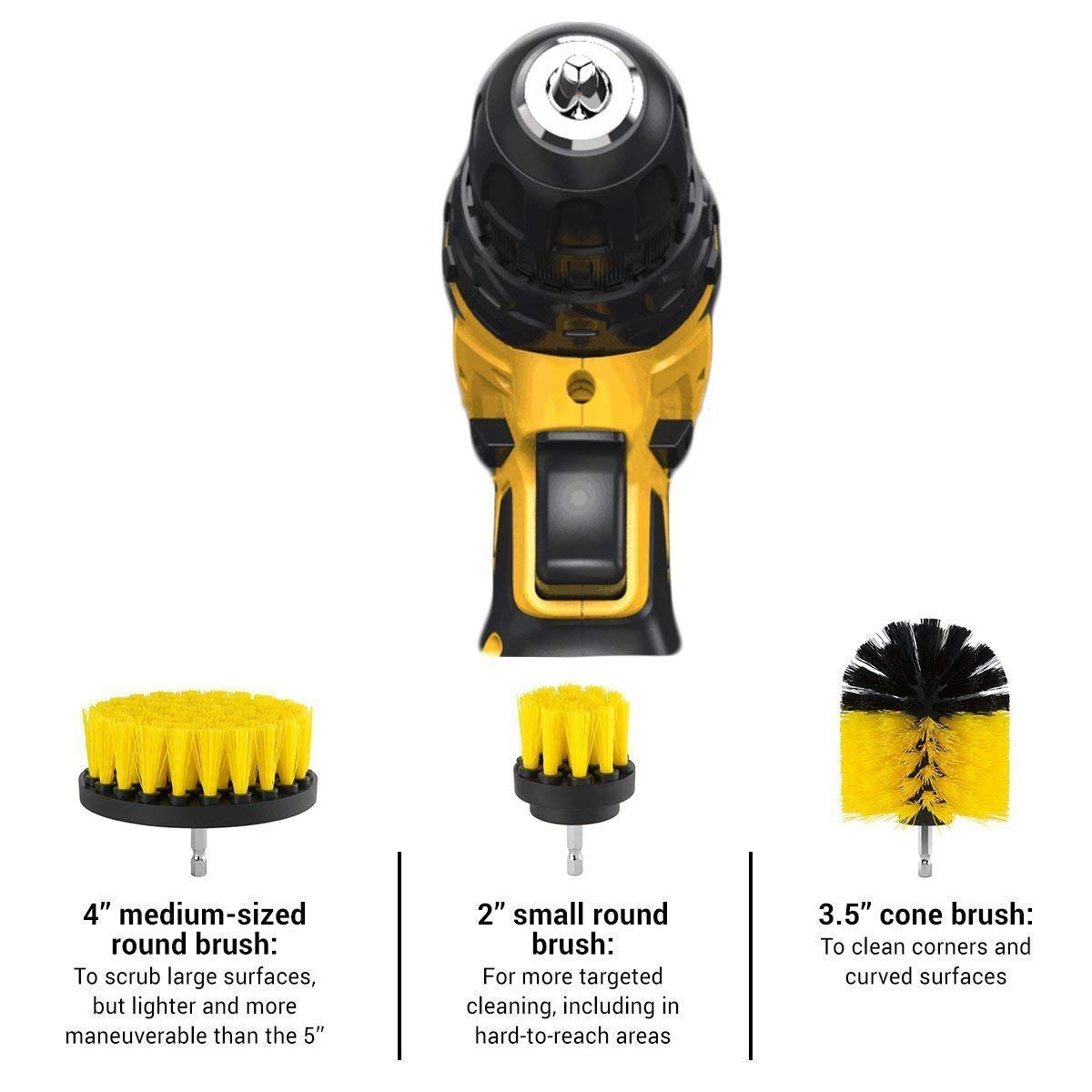 KIT 3 SPAZZOLE PER TRAPANO ELETTRICO SET PER PULIZIA CON SETOLE RIGIDE KIT 3 SPAZZOLE PER TRAPANO ELETTRICO SET PER PULIZIA CON SETOLE RIGIDE