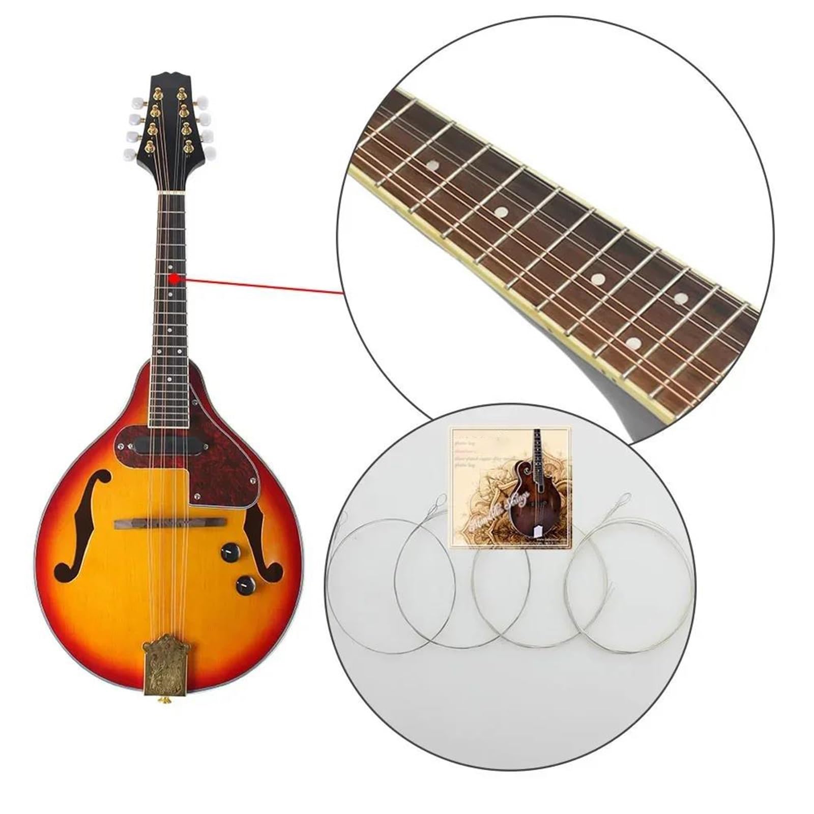 Mandoline De Pour Débutants Mandoline Électrique À 8 Cordes Instrument Mélodique Classique Mandoline Électrique De Style A Avec Sac À Dos De Transport En Tissu(Set)