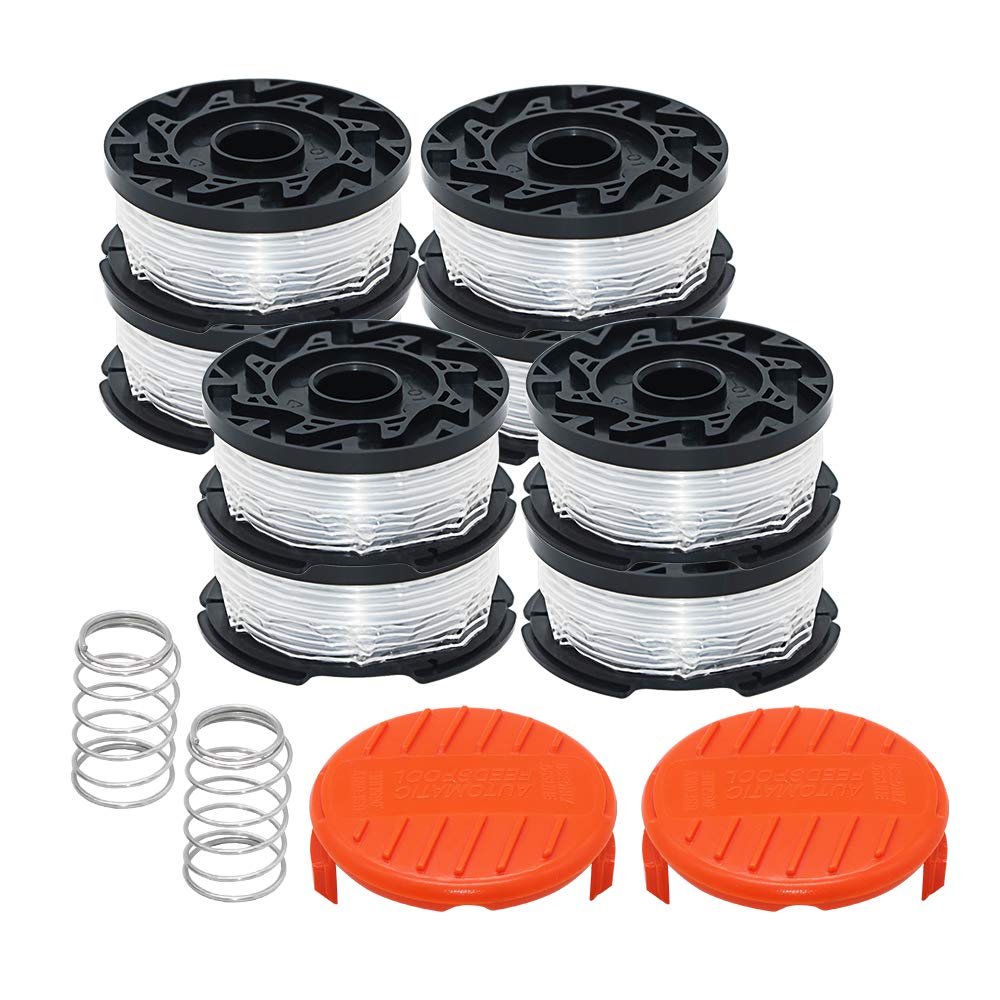 prime&swiftAF-100 Replacement Spool fit for Black Decker AF1003ZP AF-100-3ZP AF-100-BKP,0.065" 30ft Trimmer Line fit for Black and Decker Weed Eater GH900 GH600 GH400 GH500-8 Spools+2 Cap+2 Spring