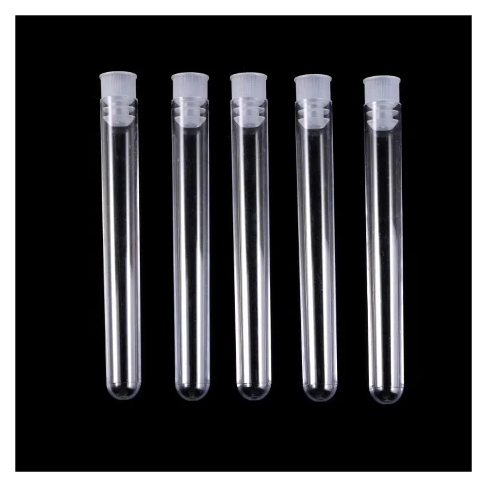 yingyingjia Plastikowa Probówka 13x100mm Przezroczysta Probówka Laboratoryjna Przezroczyste Probówki Z Korkiem Materiały Laboratoryjne Do Nauczania W Szkole, 50 Szt.(White (50pcs))