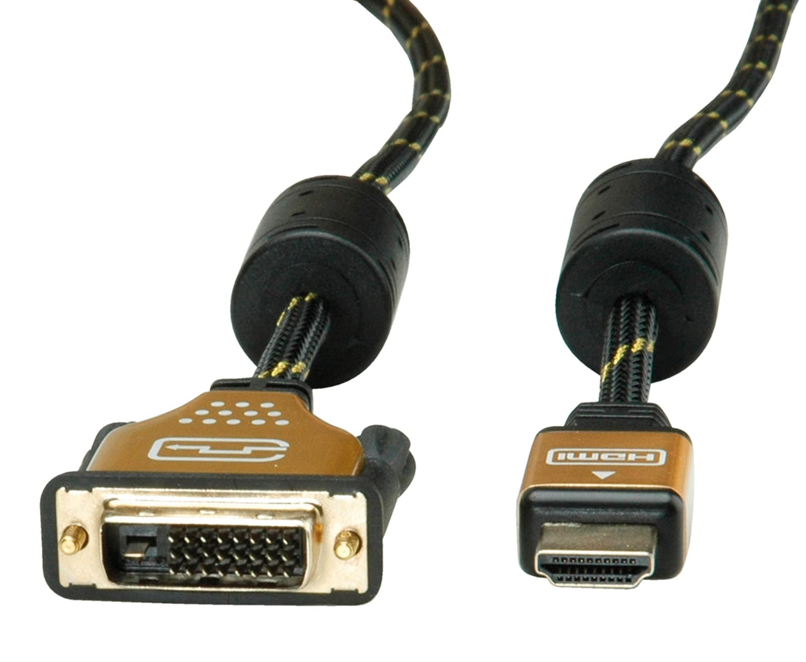 Roline 11.04.5893 Cavo adattatore video HDMI DVI da 5 m - Adattatori per cavo video (5 m, HDMI, DVI, maschio, maschio, oro)