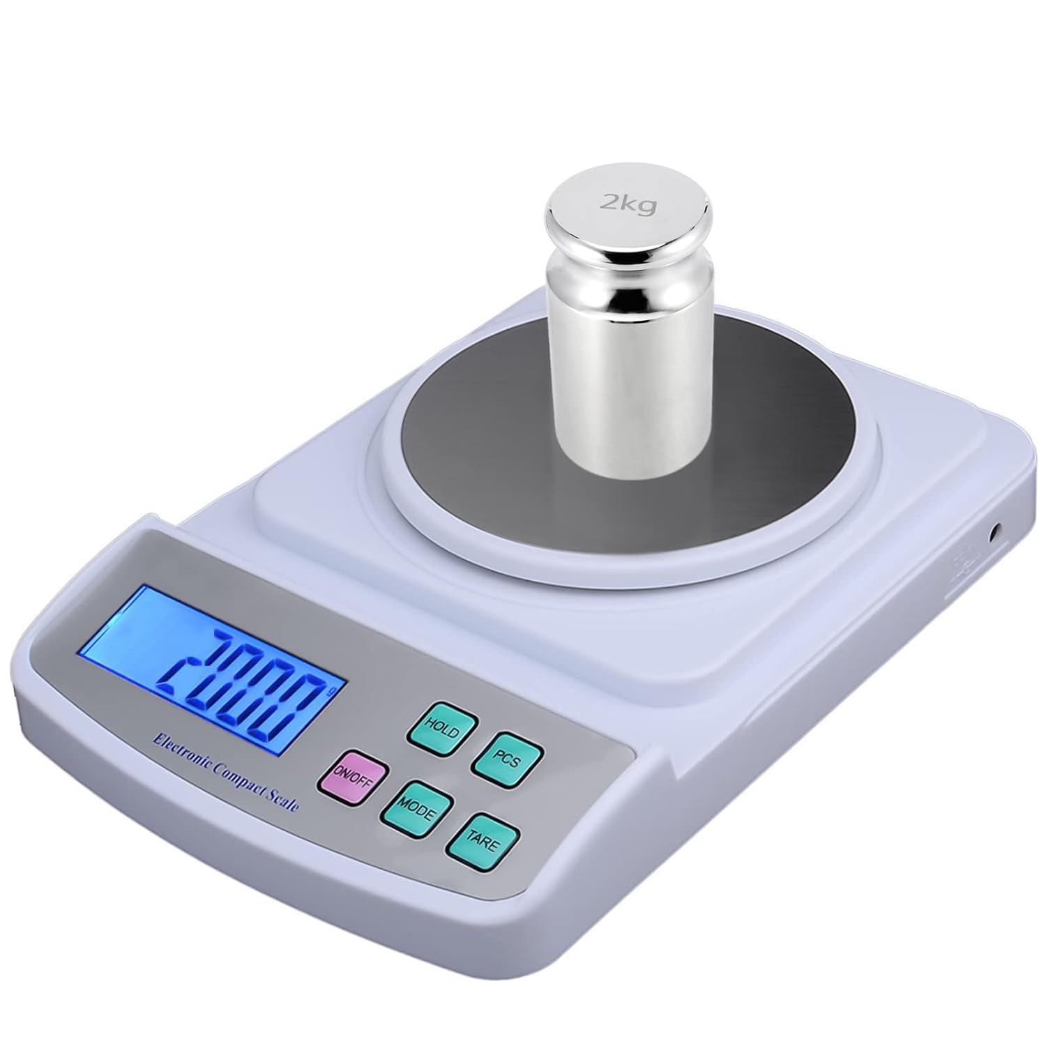 SINJEUN 2 Kg Calibration Weight, 2000 Kilogram Precision Steel Calibration Weight with Storage Case, Chrome Finish Calibration Weight for Digital Scale
