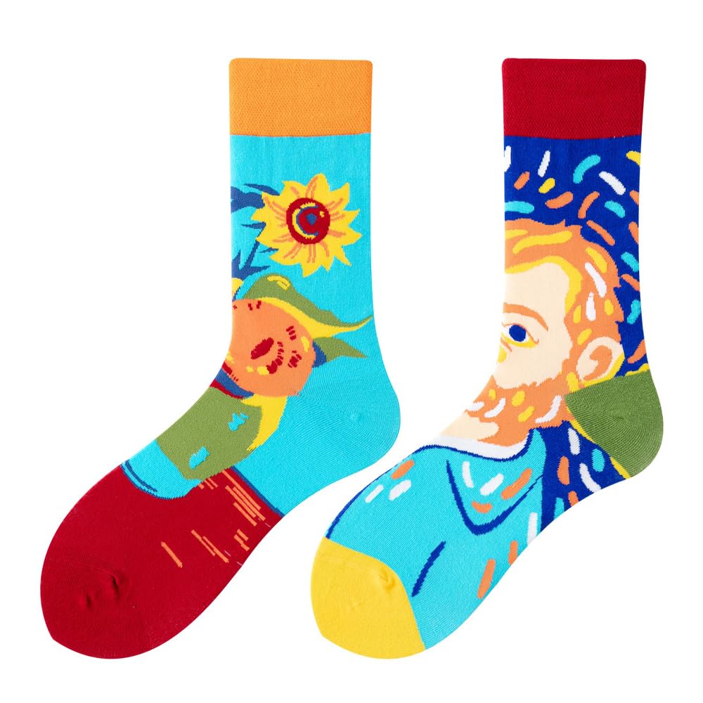 Calcetines Divertidos Unisex para Mujer y Hombre con Diseños Asimétricos en Par - Temas Animales, Comida, Fruta, Deporte y Arte en Algodón - Ideal para Regalos — view 27