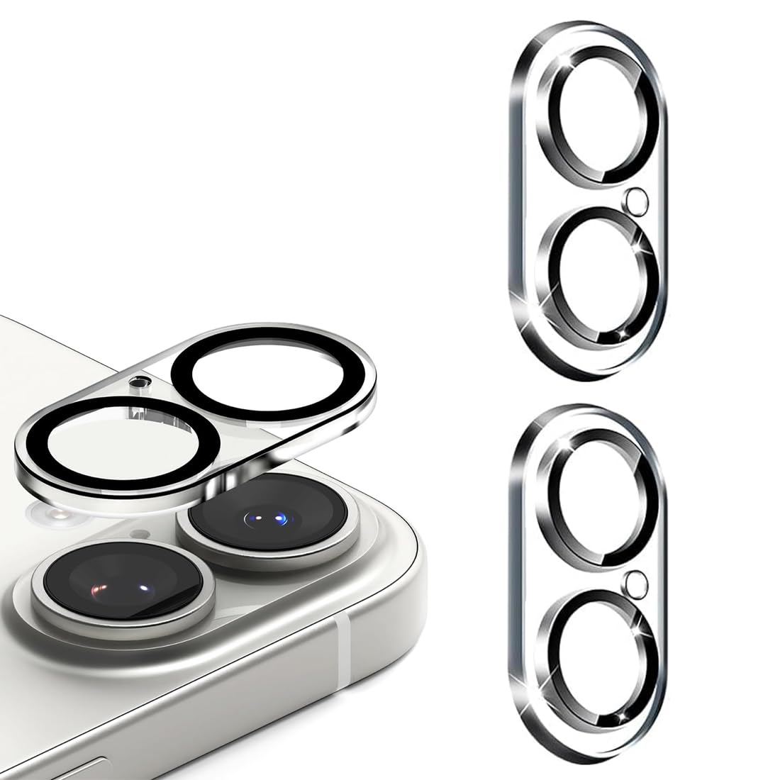 Mobile Phone Screen Protectors,2 pieces Camera Lens Protector for iPhone 17 6.3-Inch, 9H Tempered Glass, Anti-Scratch, Does Not Affect Night Shots, HD Clear