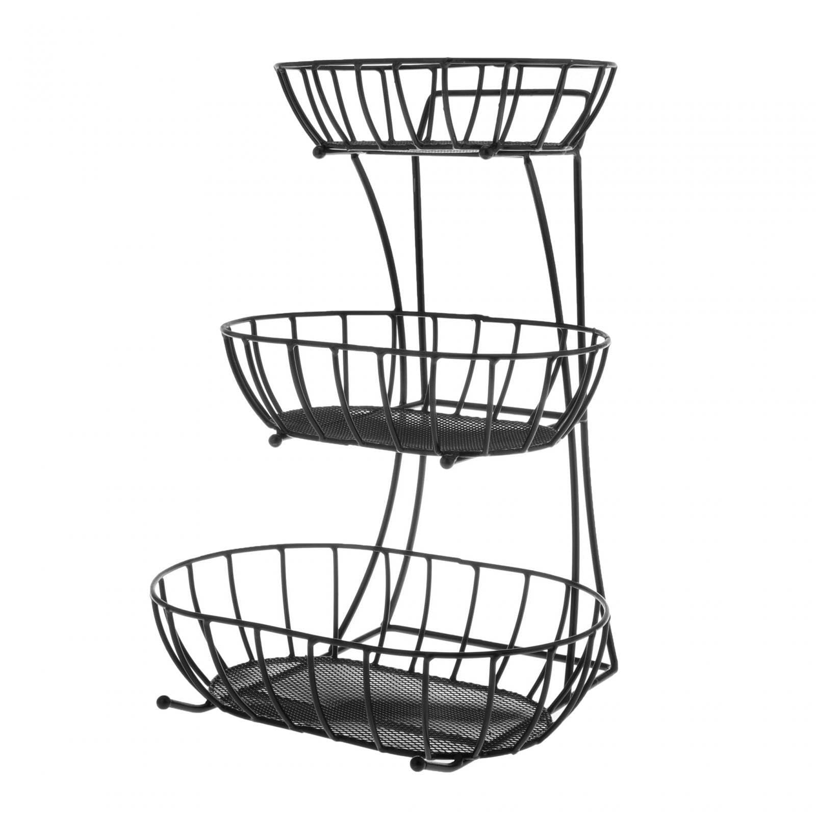 PIXZCSA Compact Vegetable Fruit Bowl Stand Metal Wire For Keeping Counters Organized And Stylish Vegetable Bread Holder Stand For Kitchen Counter Kitchen Metal Wire Fruit Basket