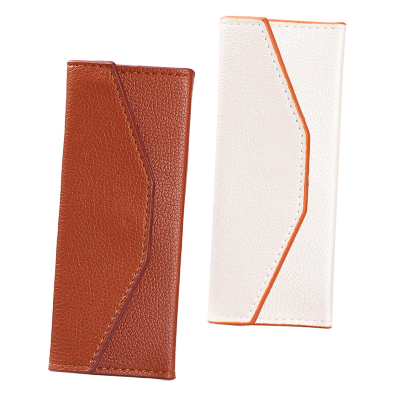FOMIYES 5 Set Di Pinzette Per Ciglia Custodia Portatile Per Pinzette Per Ciglia Per Extension in Pelle Pu Design Minimalista 2 Pezzi * 5