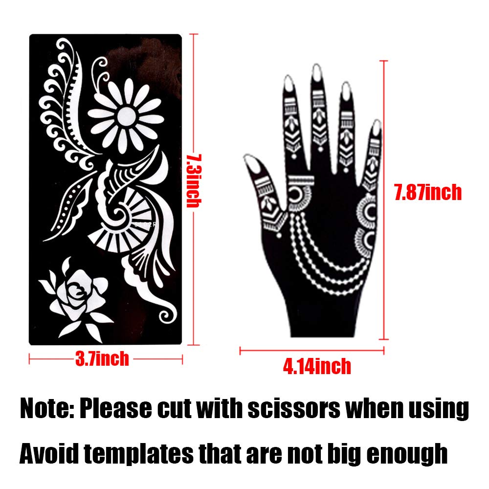 Buy Henna Tattoo Stencils (Pack of 8) Self Adhesive Body Paint Designs