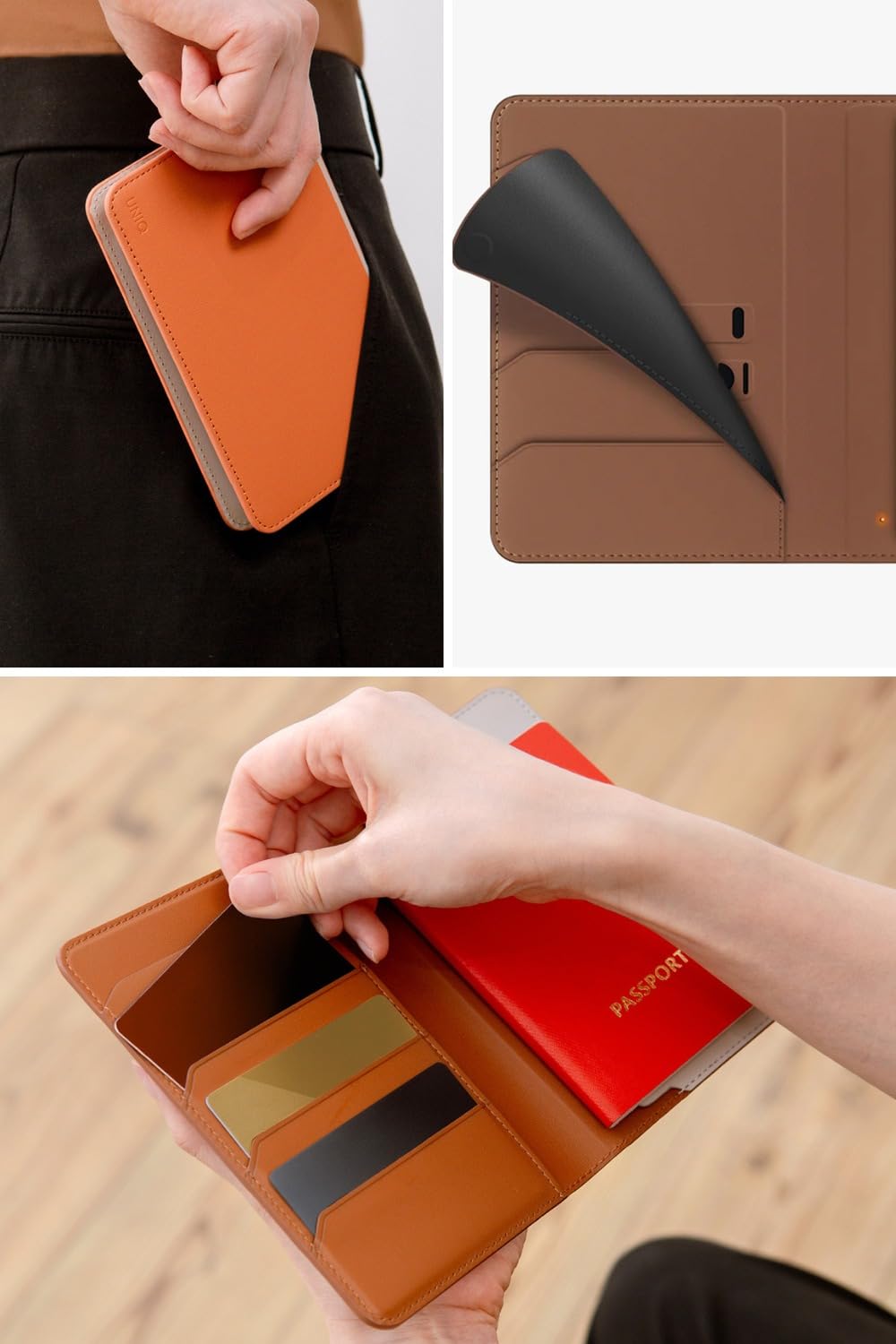 UNIQ PORTA PASSAPORTO BELMONT CON BLOCCO RFID, LICHEN/AVORIO, Porta passaporto, portafoglio