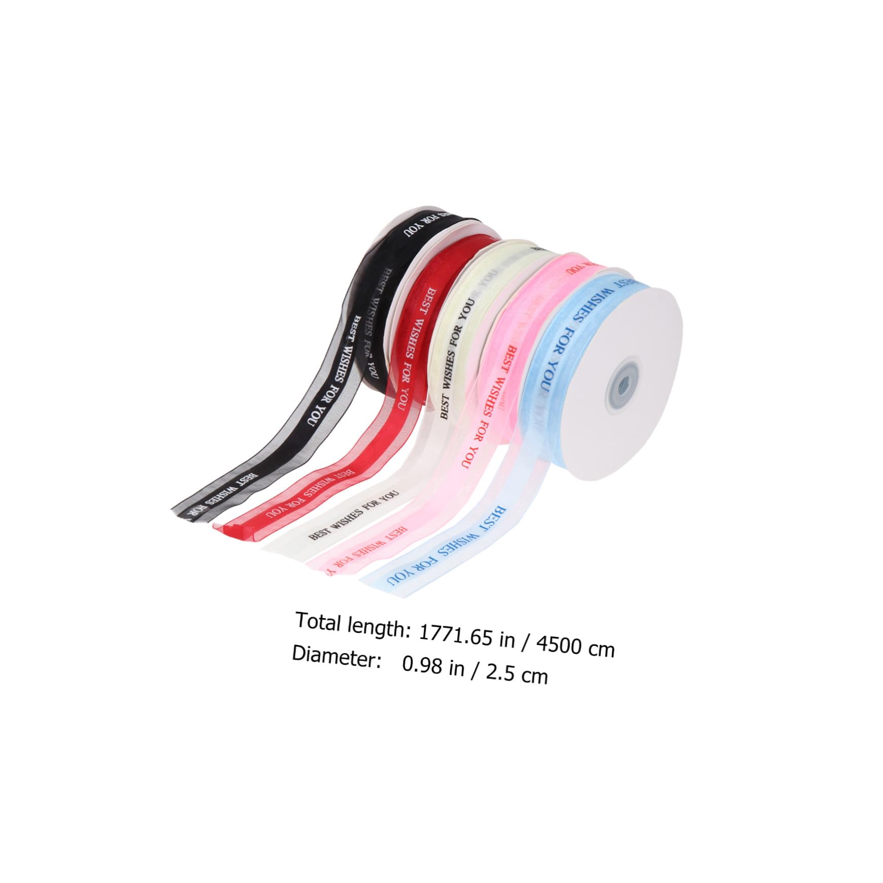 5rotoli Nastro Raso Decorativo Per Feste e Matrimoni Confezione Di Nastro Con Messaggio Wishes for You Vino Accessorio Per Decorazioni Fiori e Wreath Decor