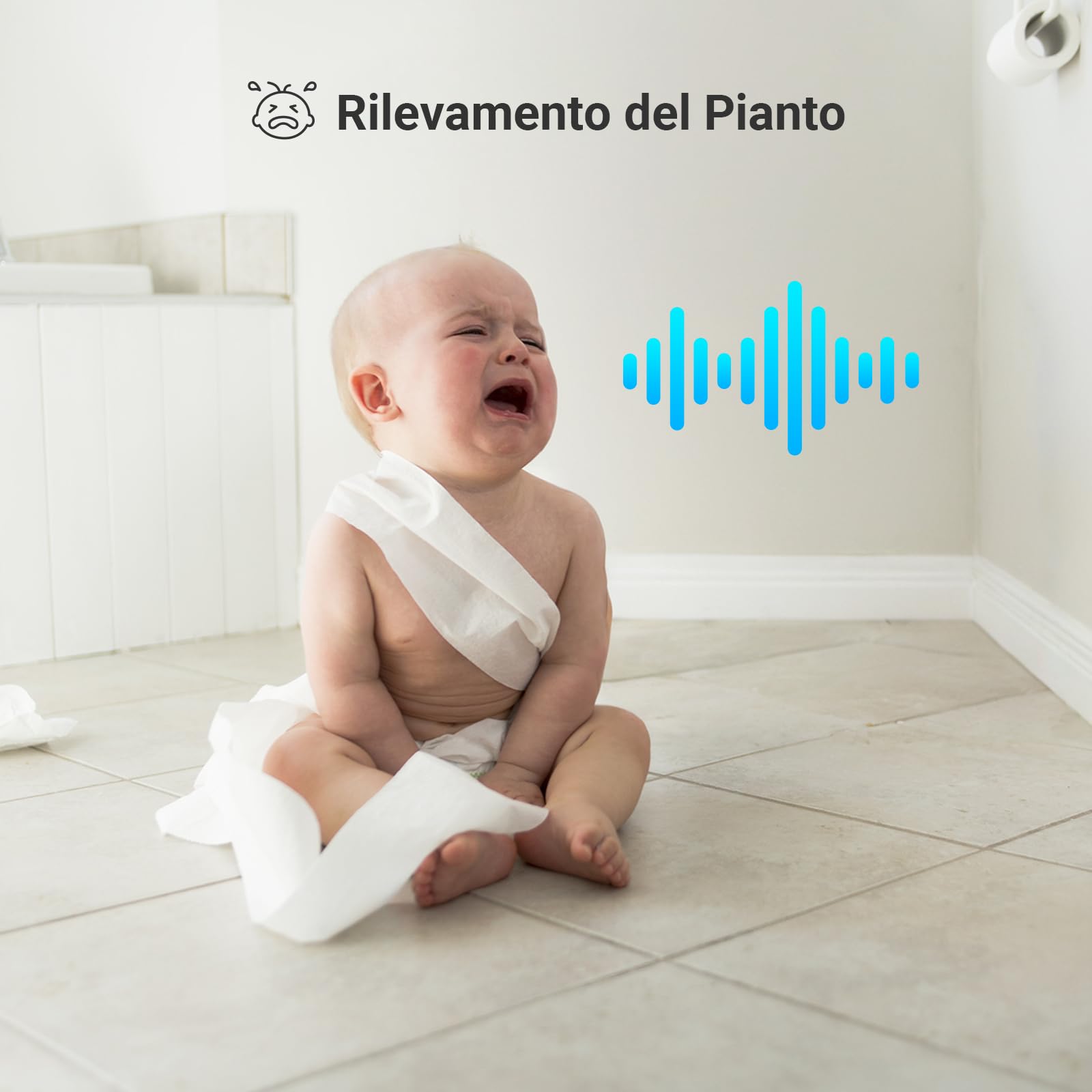 EZVIZ Telecamera WiFi Interno 2K+ 360° con Videochiamata, Rilevamento AI Persone/Animali/Pianto, Monitoraggio Bambini e Anziani, Album Digitale e Altoparlante Bluetooth, WiFi Dual-Band 2,4/5GHz, S10