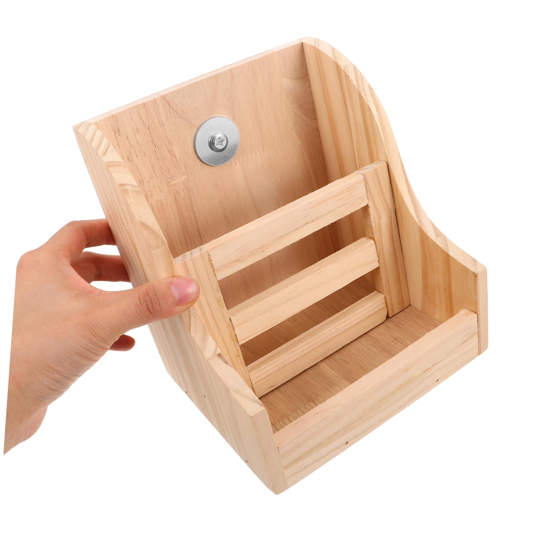 TOYANDONA Holz Heuraufe mit Napf Futterspender für Kaninchen Meerschweinchen Chinchilla Stabiles Design Fest Fixierter Heurack Natürliches Material Einfache Installation