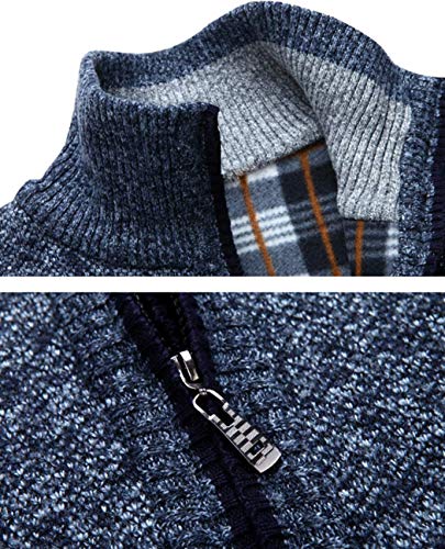 Image of Vcansion Men's Classic Cardigan Sweaters Stand Collar Slim Fit Casual Knitted Sweater