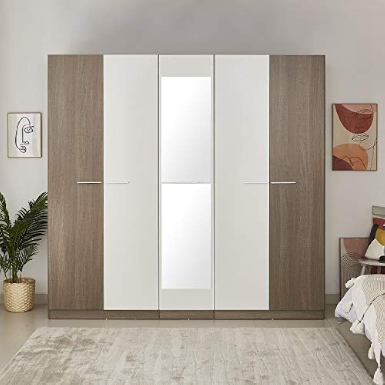 HomeBox Ireland 5-Door Wadrobe, Engineered Wood