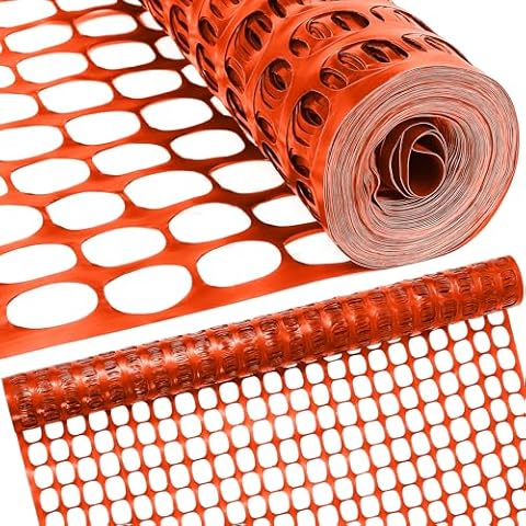 Houseables Plastic Fence, Temporary Fence, Chicken Fence, 4x100’ Roll, Snow Fence, Fencing, Safety Fence, Construction Fence, Plastic Garden Fence, Plastic Fencing, Plastic Mesh Fence, Netting, Orange Cover