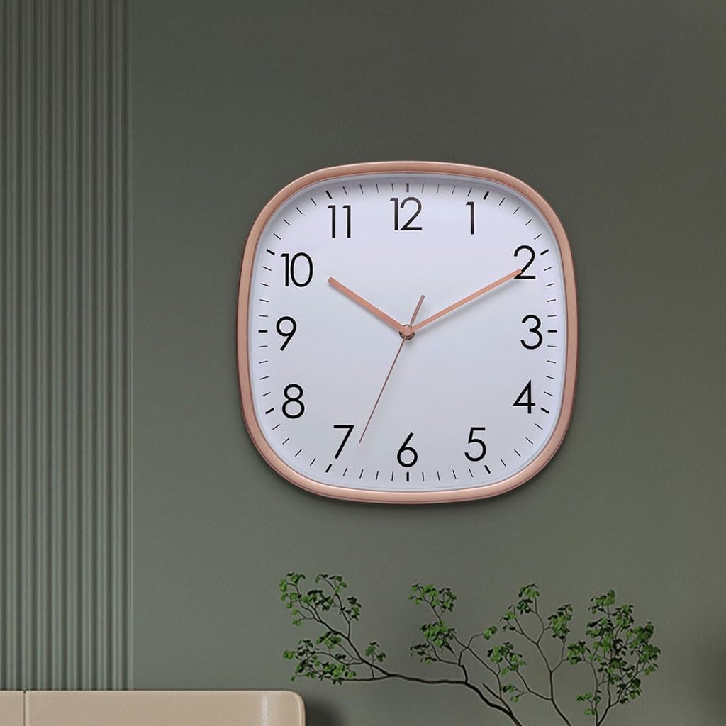 Orologio da parete Orologio da parete for soggiorno Orologio da parete silenzioso quadrato con angoli arrotondati Orologio da parete luminoso for camera da letto e studio Reloj De Pared