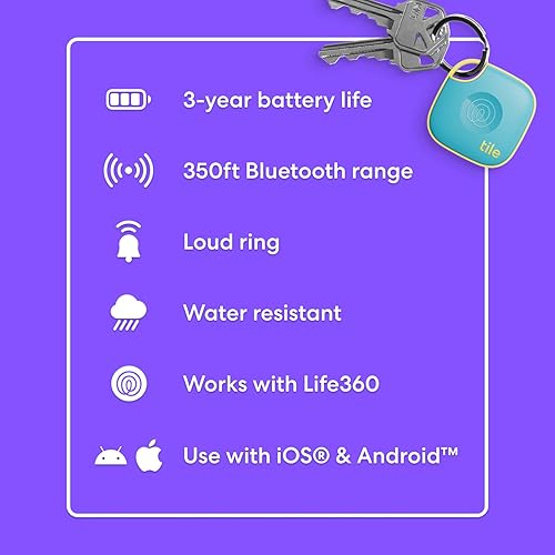 Miniatura 7 de Tile by Life360 Mate - Rastreador Bluetooth, buscador de llaves y localizador de artículos para llaves, bolsas y más. Buscador de teléfonos.