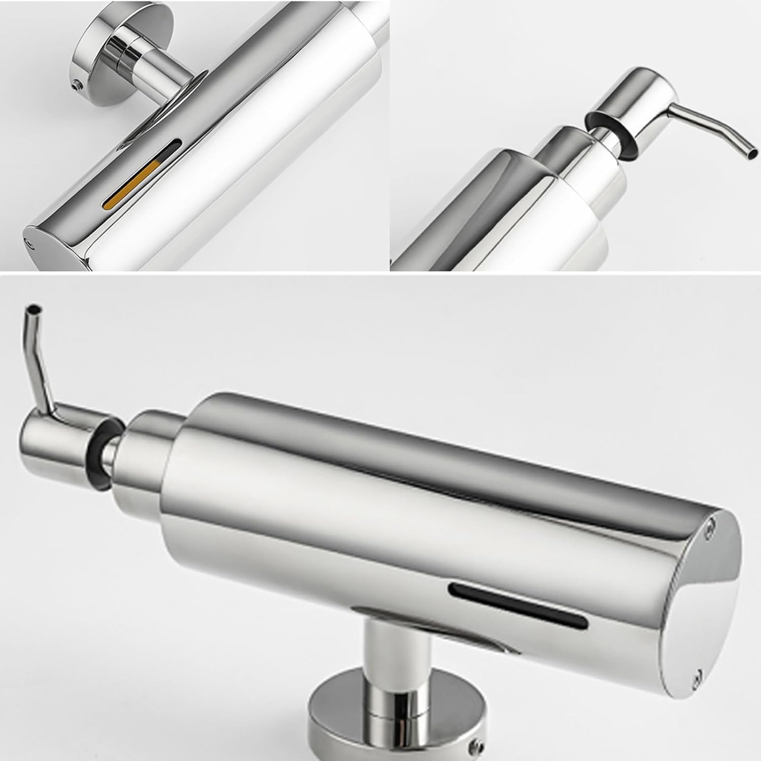 Soap Dispenser, 280ML/9.47OZ Refillable Shower Soap Wall Mounted Dispenser, Stainless Steel Hand Soap Dispenser with Pump for Bathroom Kitchen,Brushed