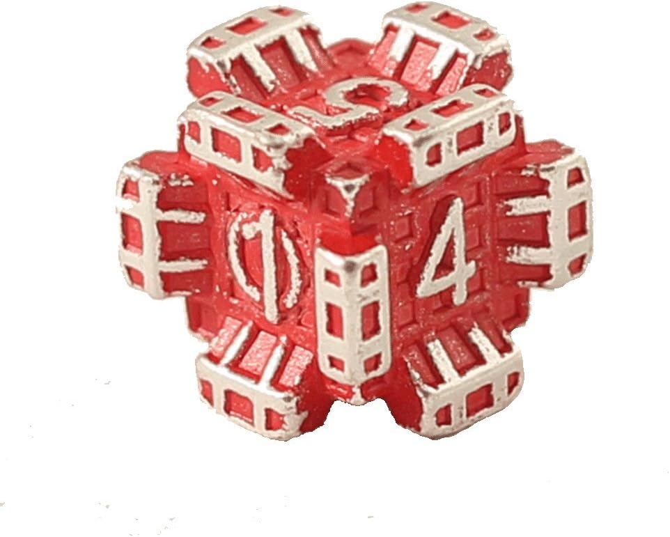 IronDie Battle Die - Silver & Red Fortress