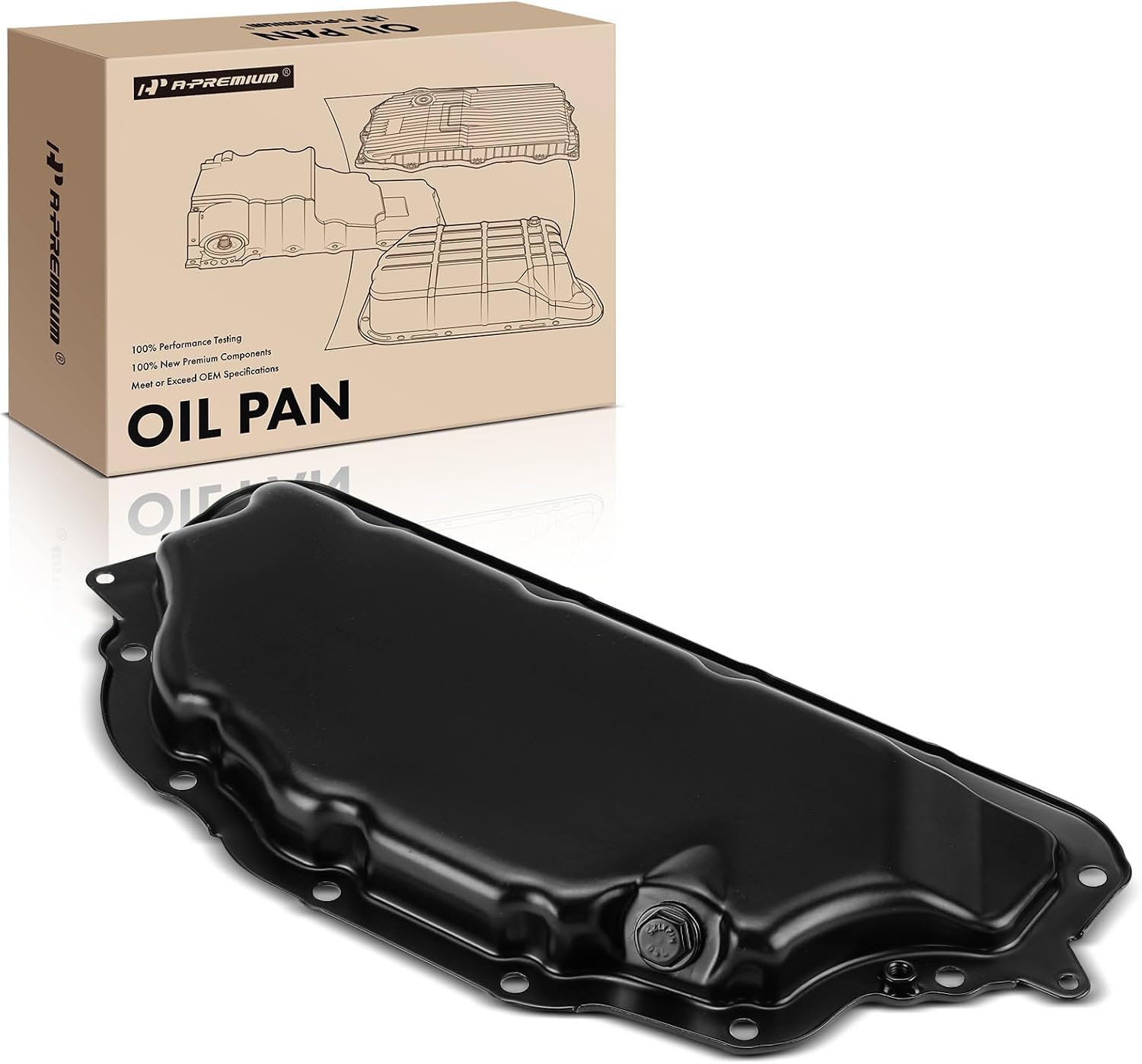 A-Premium Lower Engine Oil Pan with Drain Plug for Mercedes-Benz (steel)