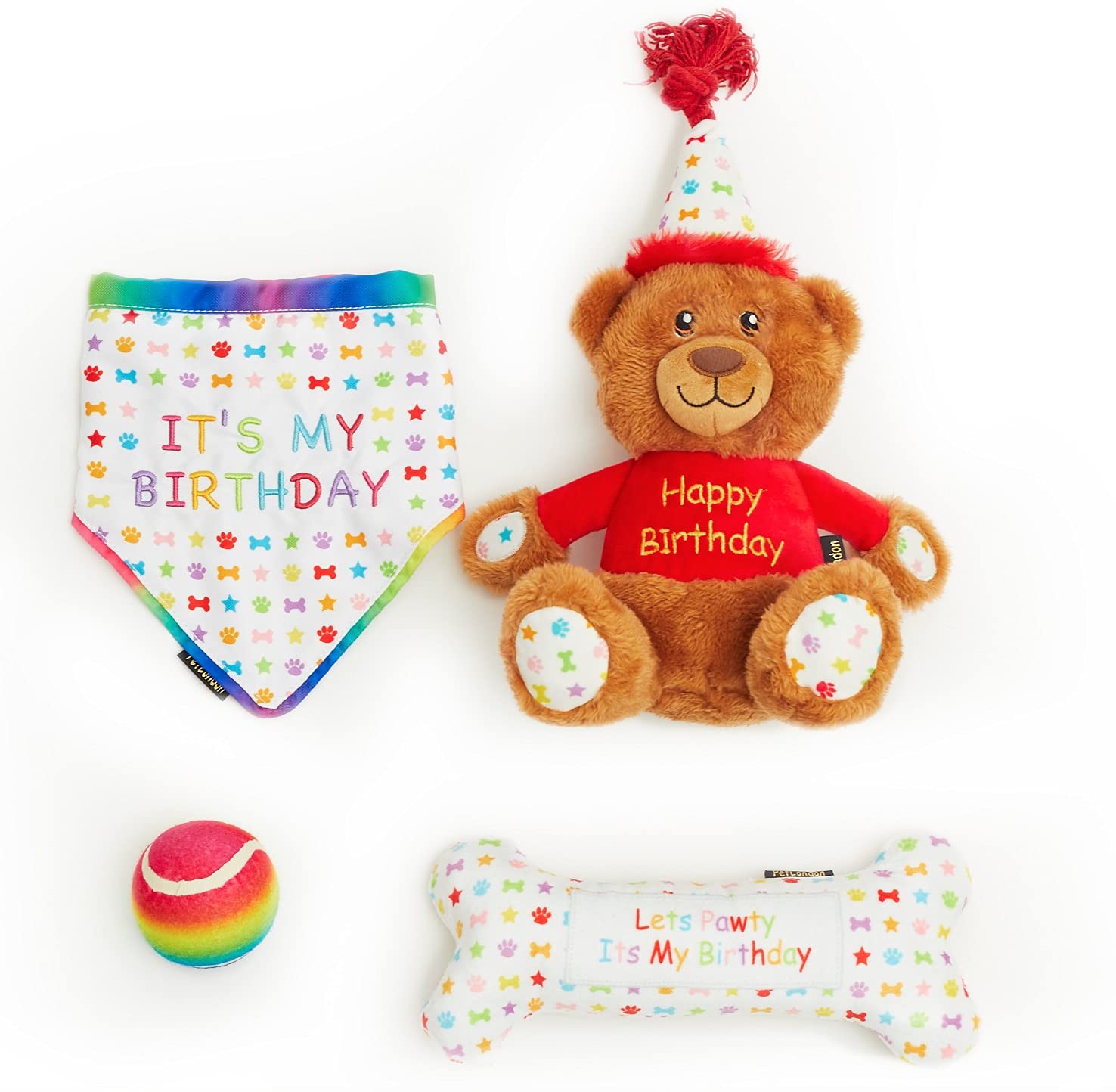 Hunde-Geburtstagsgeschenkbox – 6-teiliges Set Mit Spielzeug, Mütze & Bandana Für Die Perfekte Feier