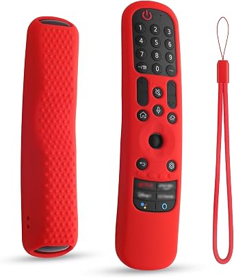 Remote Cover for LG MR21GA MR22GN MR23GA MR24GA Controls, Anti-Slip Silicone Protective Case for LG SmartTV Remote with LanyardRed