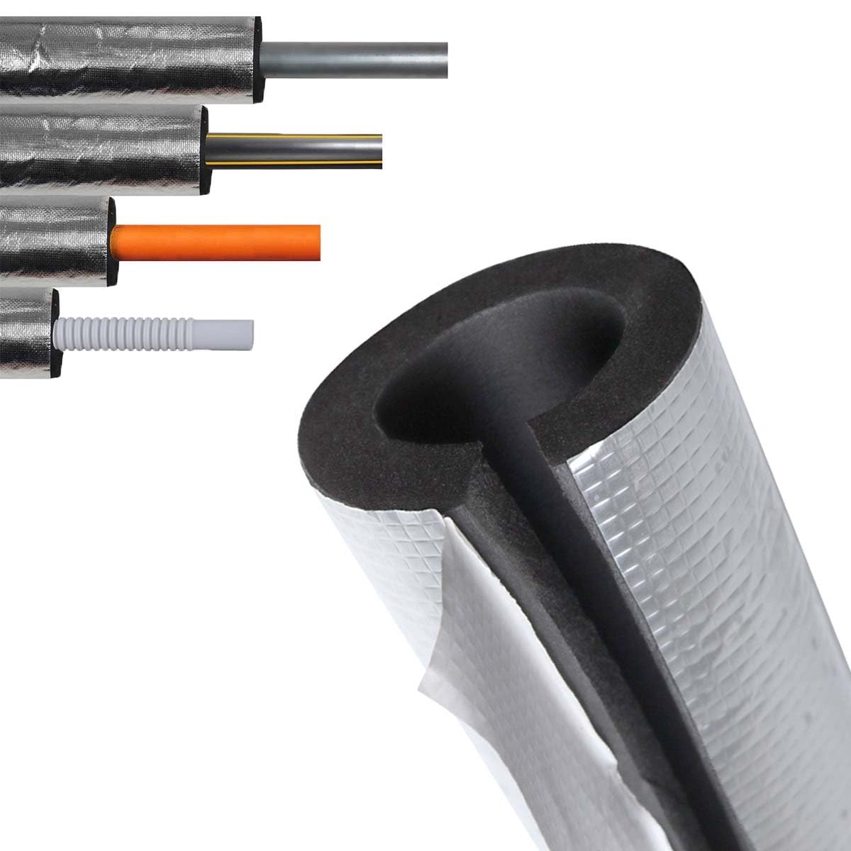 Tubo Isolante Termico Per Tubi, Guaina di Isolamento per Tubi, Diverse Taglie, Ideale per Tubi di Diametro di 16-219mm,Utilizzato per Tubi dell'Acqua Fredda e Calda((ID)219MM x (TK)30MM x (L)0.95M)