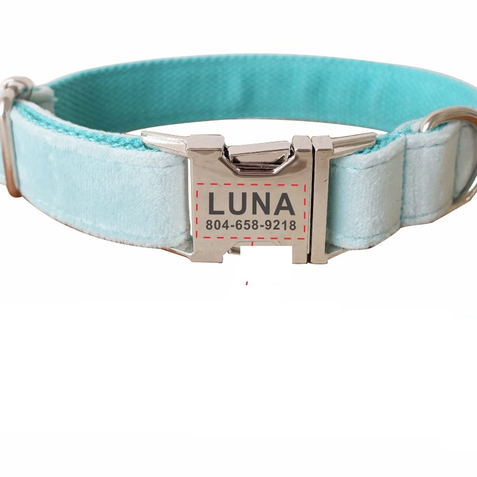 XIANGFAGS Guinzaglio Per Cani Collare for cani personalizzato Collare for animali personalizzato con incisione gratuita Targhetta con nome Accessorio for animali Set guinzaglio for cuccioli in velluto