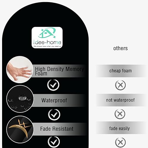 Miniatura 4 de idee-home Cojín para silla de patio para muebles de exterior de 19 x 19 x 4 pulgadas, cojín de asiento de exterior de repuesto para asiento de patio