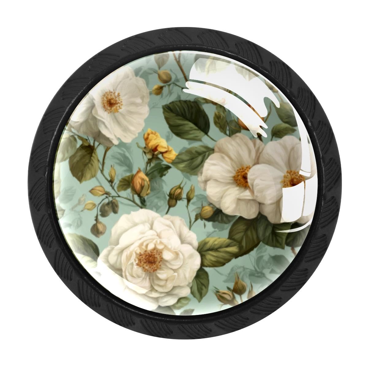 Heoeh Multi 4 4 Pcs Kitchen Cabinet Knobs, White Flower Leaf Drawer Knobs Dresser Handles