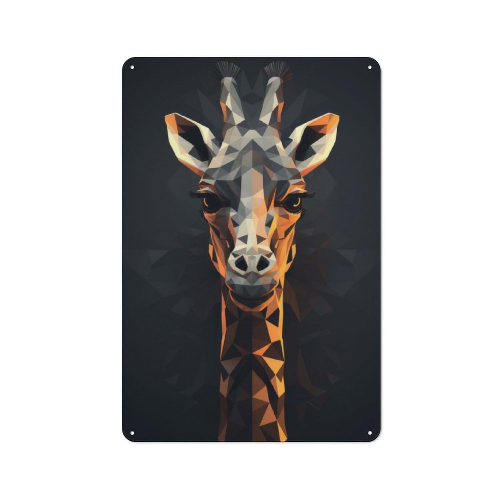 Junmoney Geometric Style Giraffe Vintage Tin Sign 30X20cm With For Dining Room Or Kitchen, For Vintage Wall Decor Fans, For Metal Sign Collectors