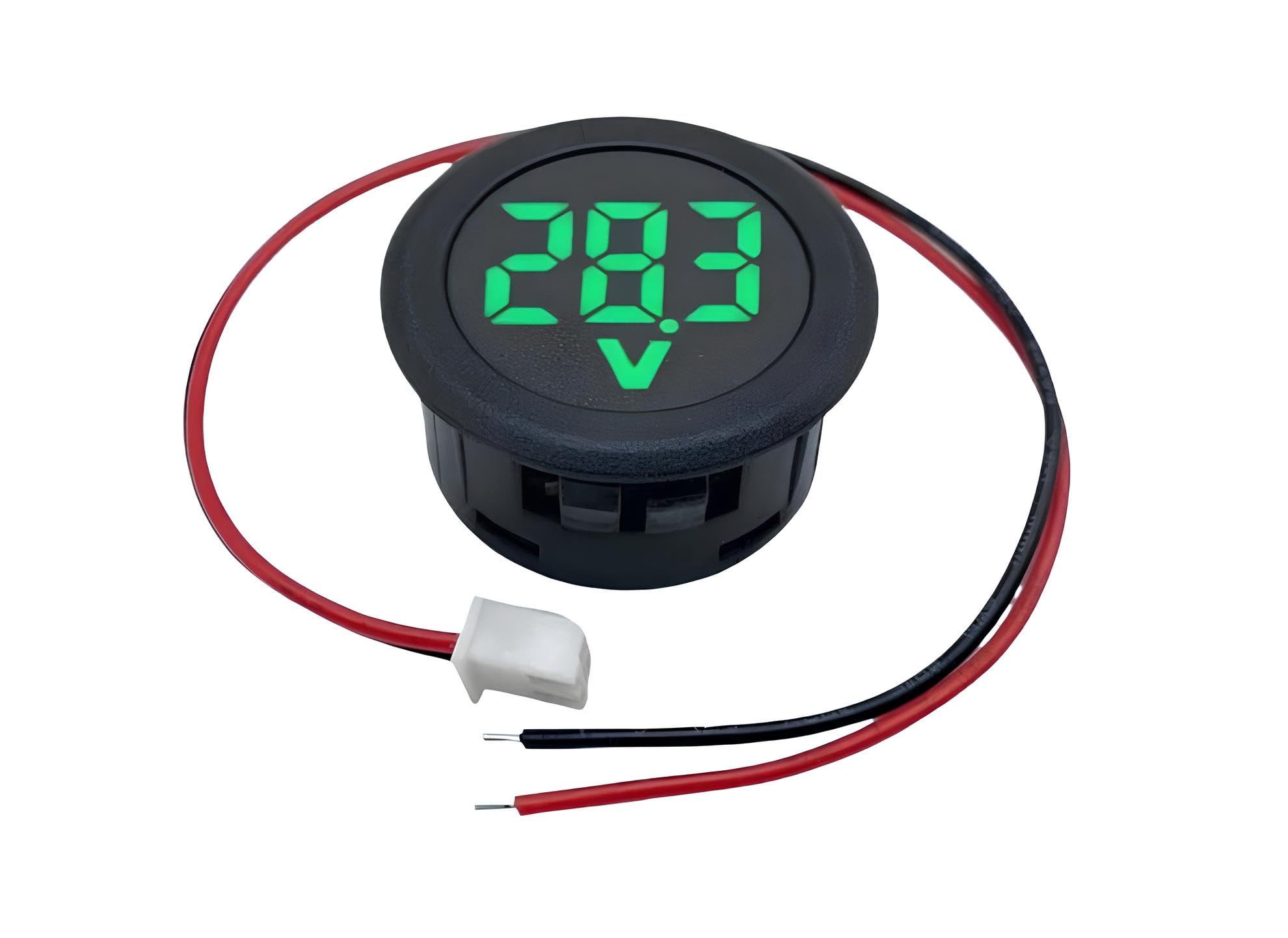 SP Electron DC 5-100V Circular Two-Wire Voltmeter Round LED Display Green-picture-11