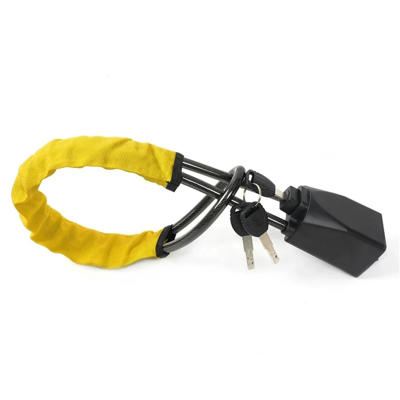Steering Wheel Lock Seat Belt Lock, Steering Wheel Lock Multicolor -Theft Buckle Steel Cable Extendable Rope(Yellow)