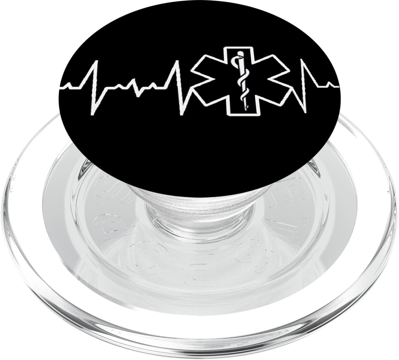 EMS EMT First Responder Ambulance Healthcare Heartbeat PopSockets PopGrip: Swappable Grip for Phones & Tablets PopSockets MagSafe PopGrip for iPhone