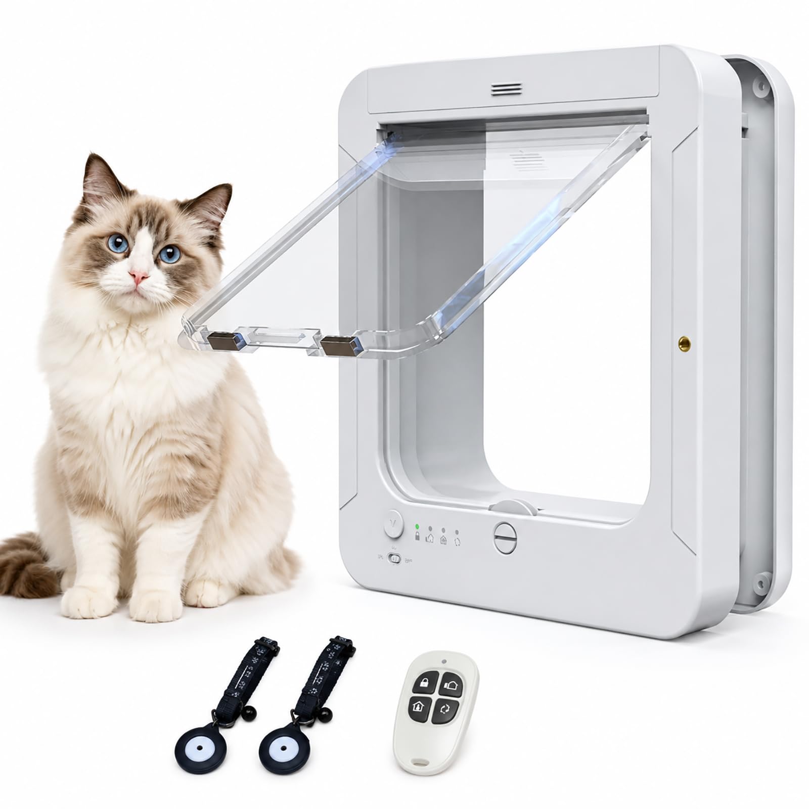 Porte pour chat RFID intelligente automatique avec télécommande et clés capteurs