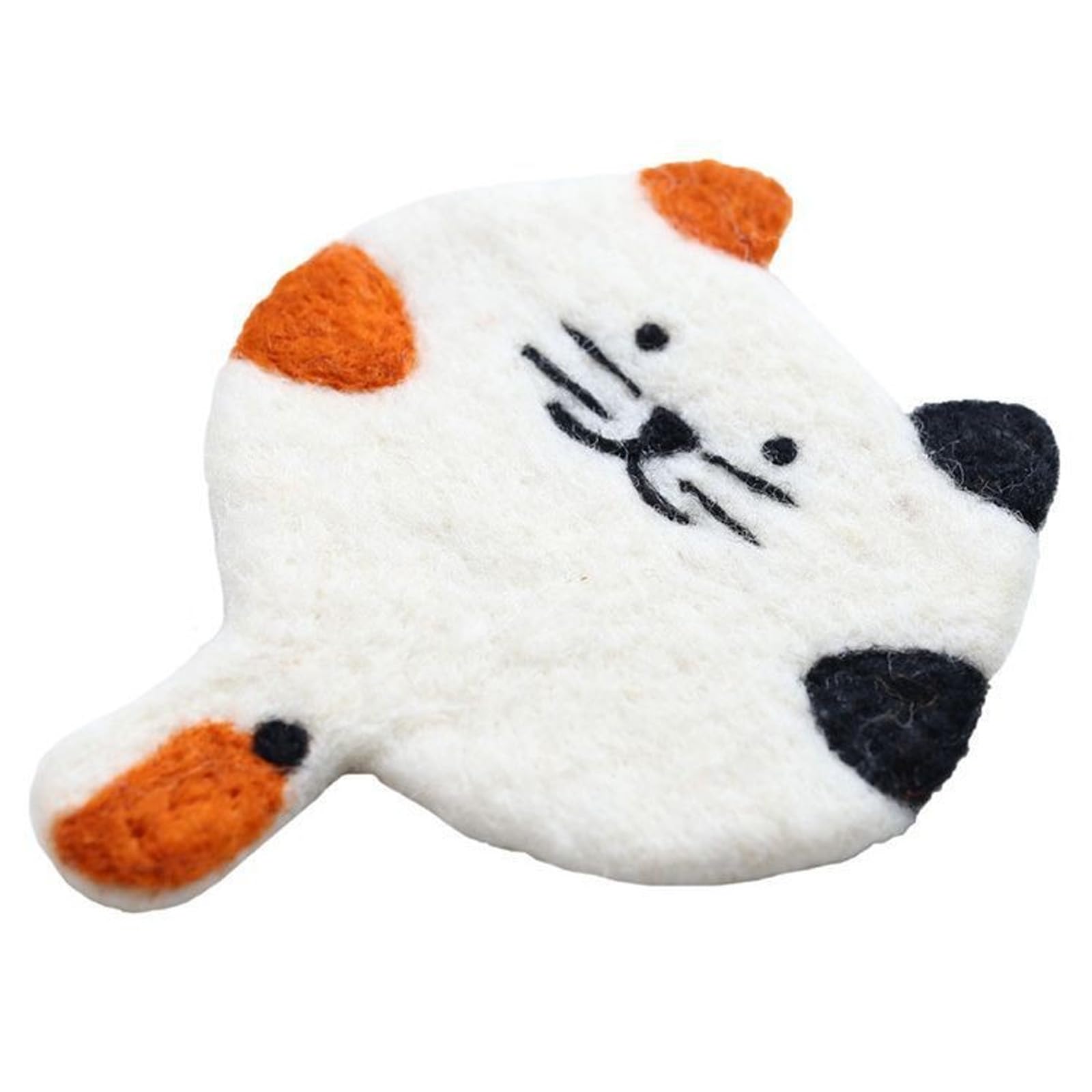 FACAILUO Lovely Cats Shape Felt Coasters Soft Wool Materials for Hot Beverages Decorative Kitchen Accessory