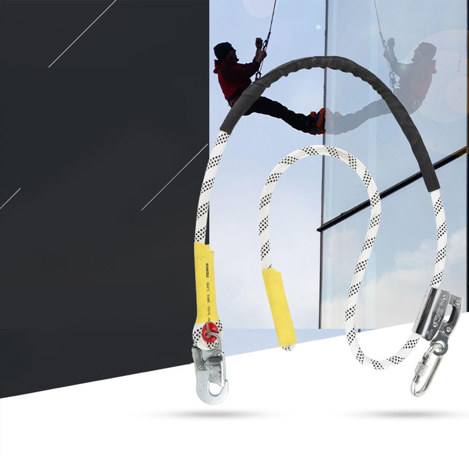 Étui pour Longe D'élagage, Corde Réglable avec Mousqueton En Acier Au Carbone pour équipement de Protection, 3 Mètres