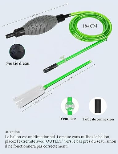 boxtech Fish Tank Water Changer Vacuum Siphon Kit, 3 in 1 Aquarium Siphon Gravel Cleaner Pump Sand Cleaner Kit for Drain and Replace Water - 6