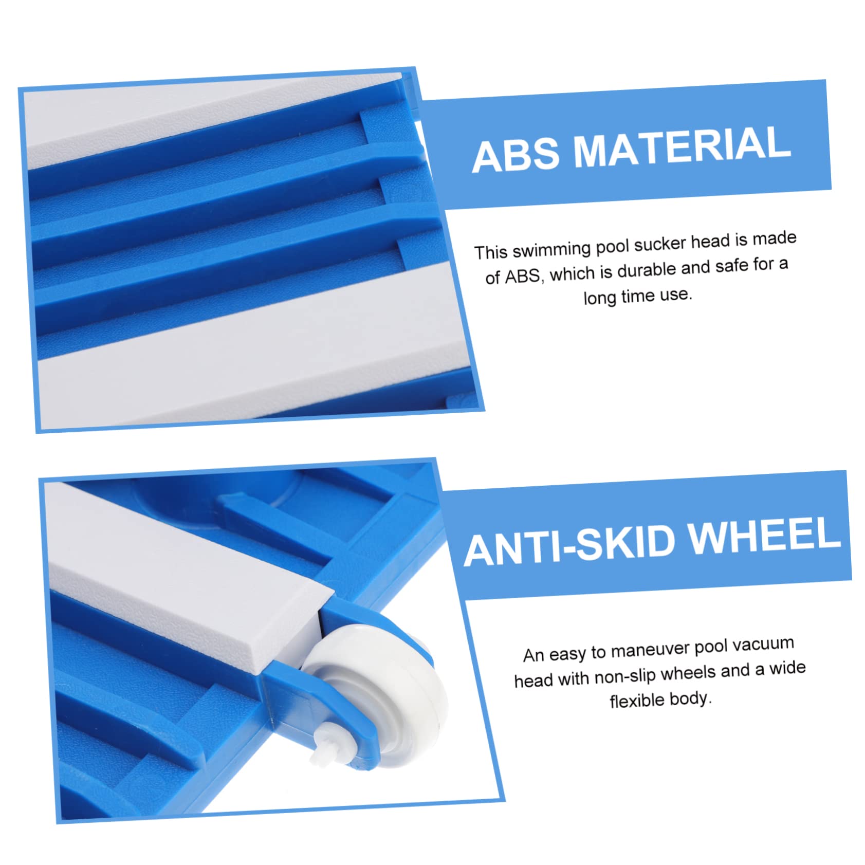 GANAZONO Cabezal de Succión Fácil de Instalar para Piscina Ruedas Antideslizantes y Material Abs para Limpieza Interior y Exterior de Piscinas