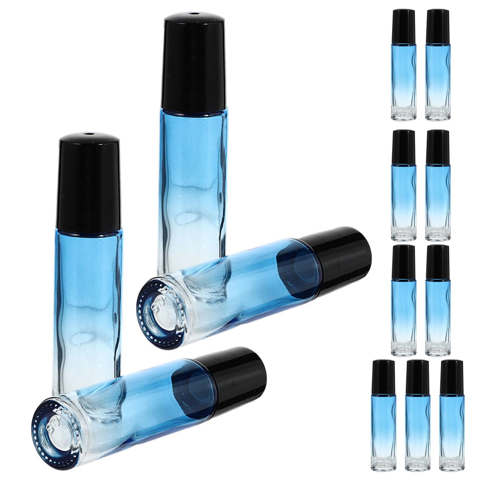 Flaconi Roll-On in Vetro da 10 Ml Set da 20 Contenitori Ricaricabili per Oli Essenziali Profumi e Massaggi con Sfera in Acciaio e Tappo in Plastica per Aromaterapia e Viaggi